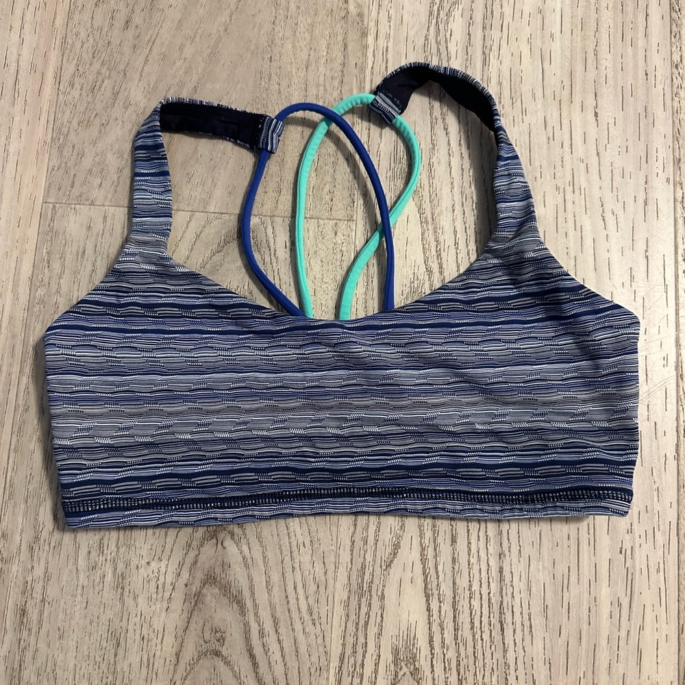 Lululemon Blue and Green Sports Bra with Racerback Design